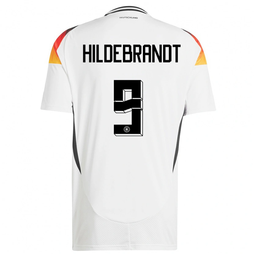 Danxen Män Tyskland Niklas Hildebrandt #9 Vit Hemmatröja Matchtröjor 24-26 Tröjor T-Tröja