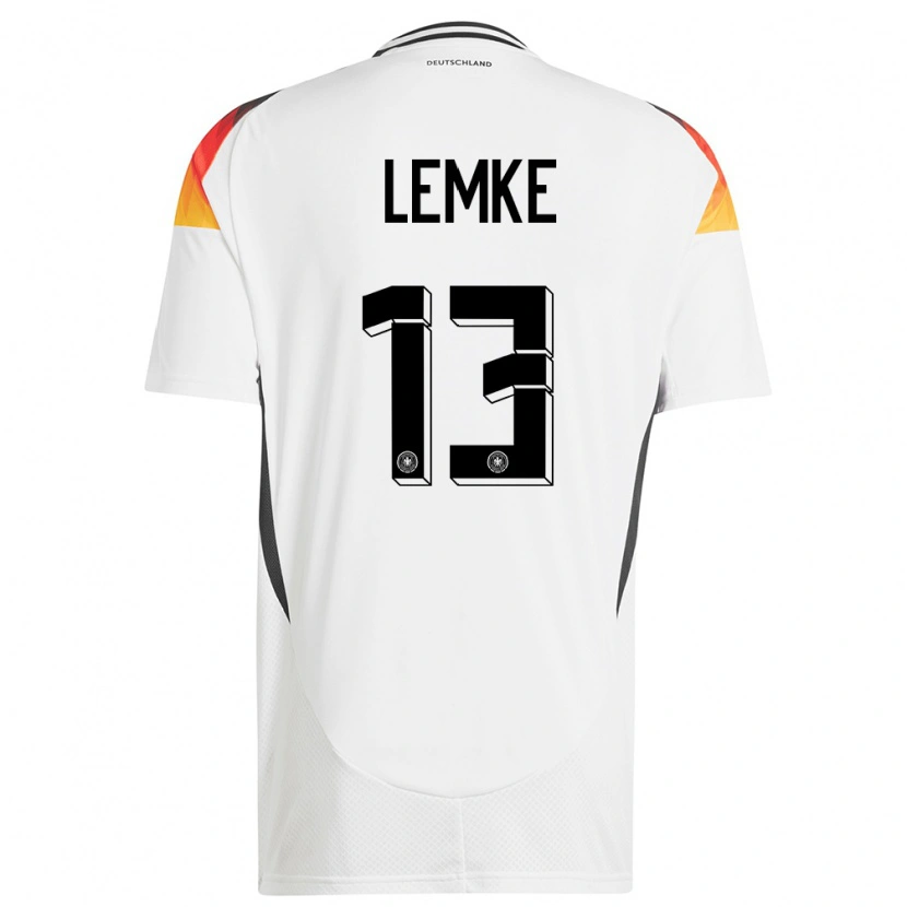 Danxen Män Tyskland Louis Lemke #13 Vit Hemmatröja Matchtröjor 24-26 Tröjor T-Tröja