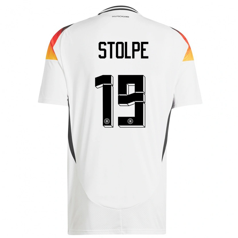 Danxen Män Tyskland Robin Stolpe #19 Vit Hemmatröja Matchtröjor 24-26 Tröjor T-Tröja