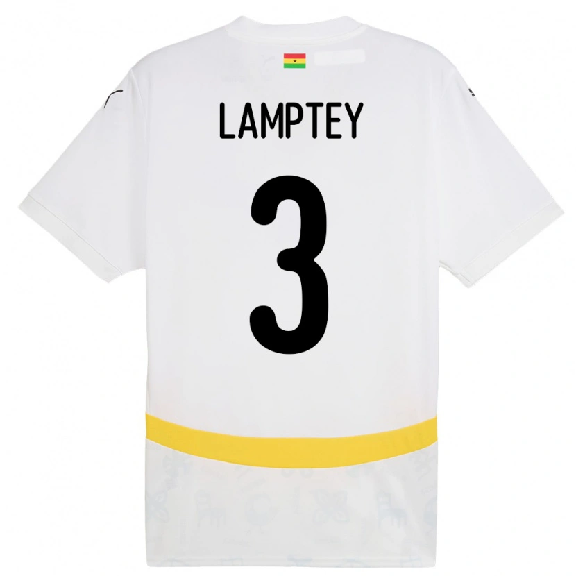 Danxen Män Ghana Tariq Lamptey #3 Vit Hemmatröja Matchtröjor 24-26 Tröjor T-Tröja