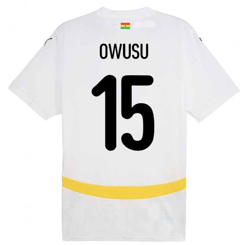 Danxen Män Ghana Elisha Owusu #15 Vit Hemmatröja Matchtröjor 24-26 Tröjor T-Tröja