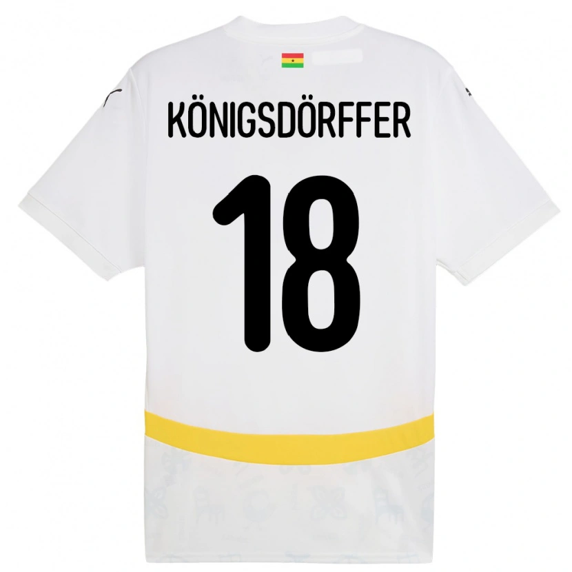 Danxen Män Ghana Ransford Königsdörffer #18 Vit Hemmatröja Matchtröjor 24-26 Tröjor T-Tröja