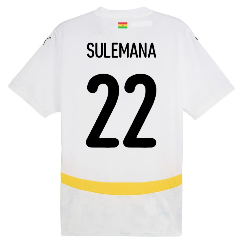 Danxen Män Ghana Ibrahim Sulemana #22 Vit Hemmatröja Matchtröjor 24-26 Tröjor T-Tröja