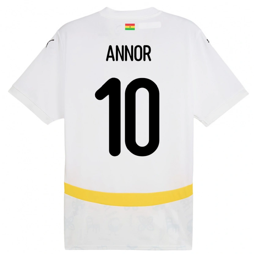 Danxen Män Ghana Emmanuel Annor #10 Vit Hemmatröja Matchtröjor 24-26 Tröjor T-Tröja