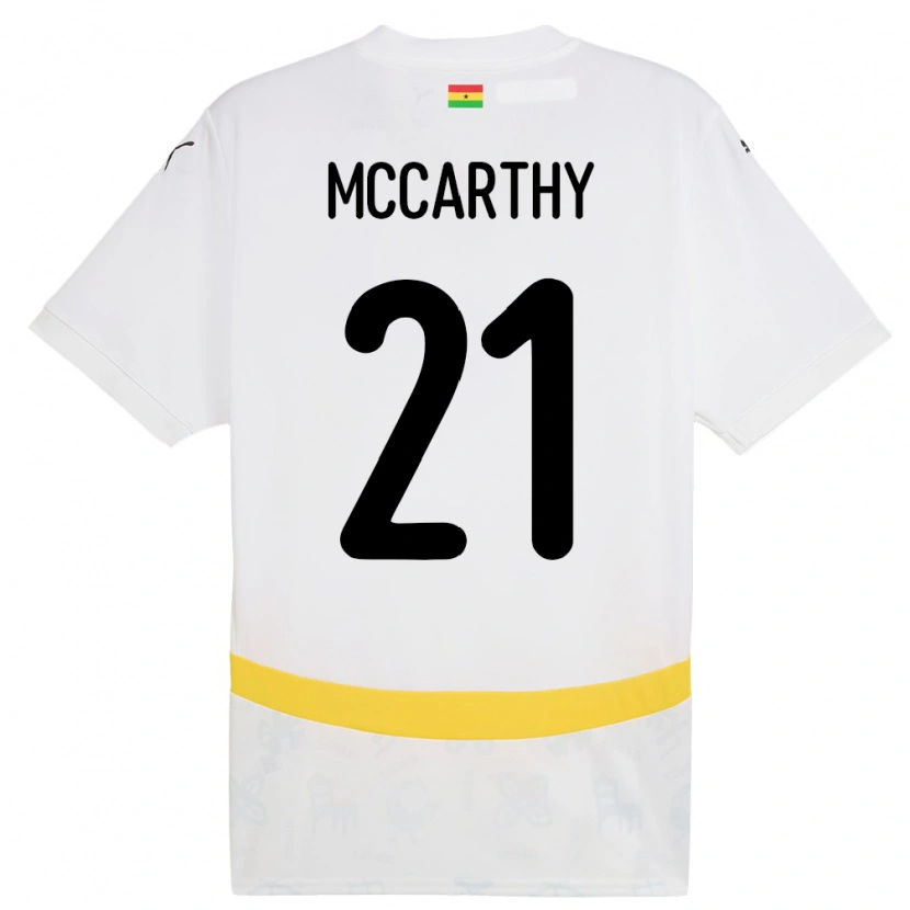 Danxen Män Ghana Kerrie Mccarthy #21 Vit Hemmatröja Matchtröjor 24-26 Tröjor T-Tröja