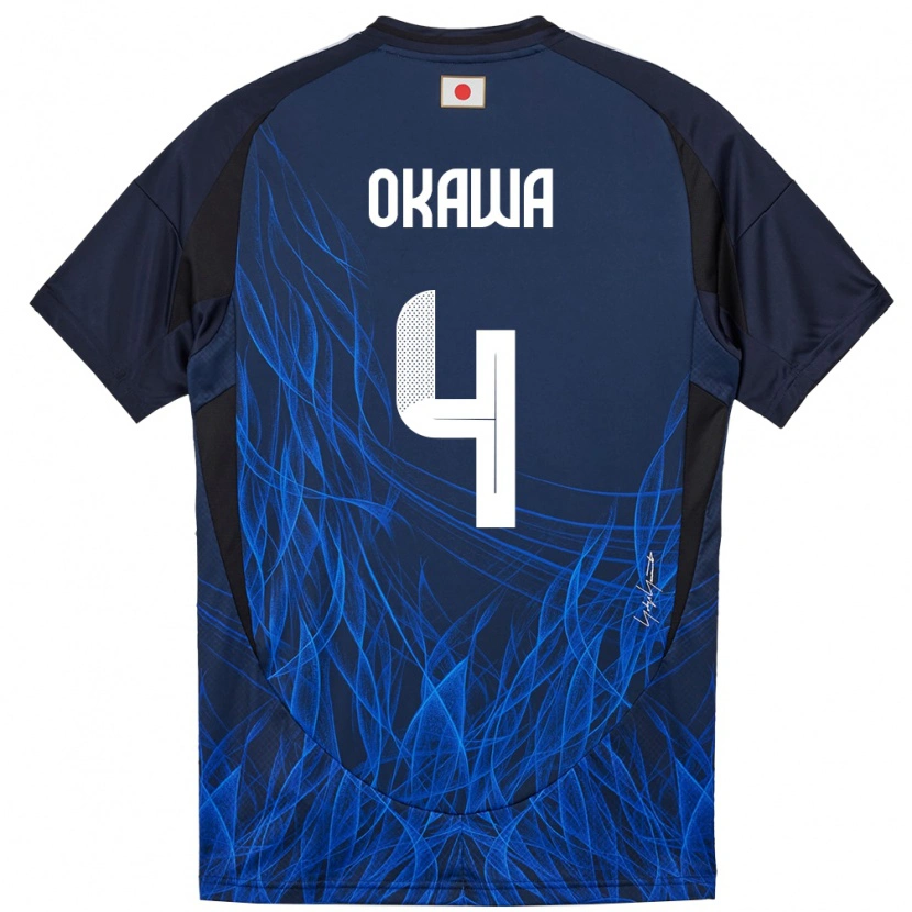 Danxen Män Japan Yugo Okawa #4 Mörkblå Hemmatröja Matchtröjor 24-26 Tröjor T-Tröja
