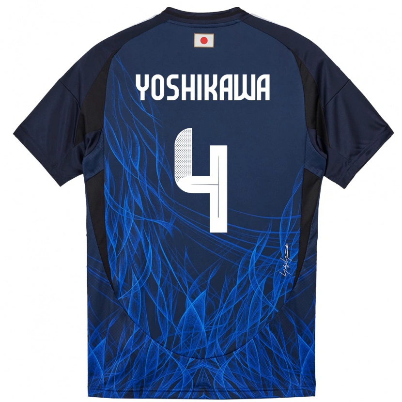 Danxen Män Japan Haruto Yoshikawa #4 Mörkblå Hemmatröja Matchtröjor 24-26 Tröjor T-Tröja