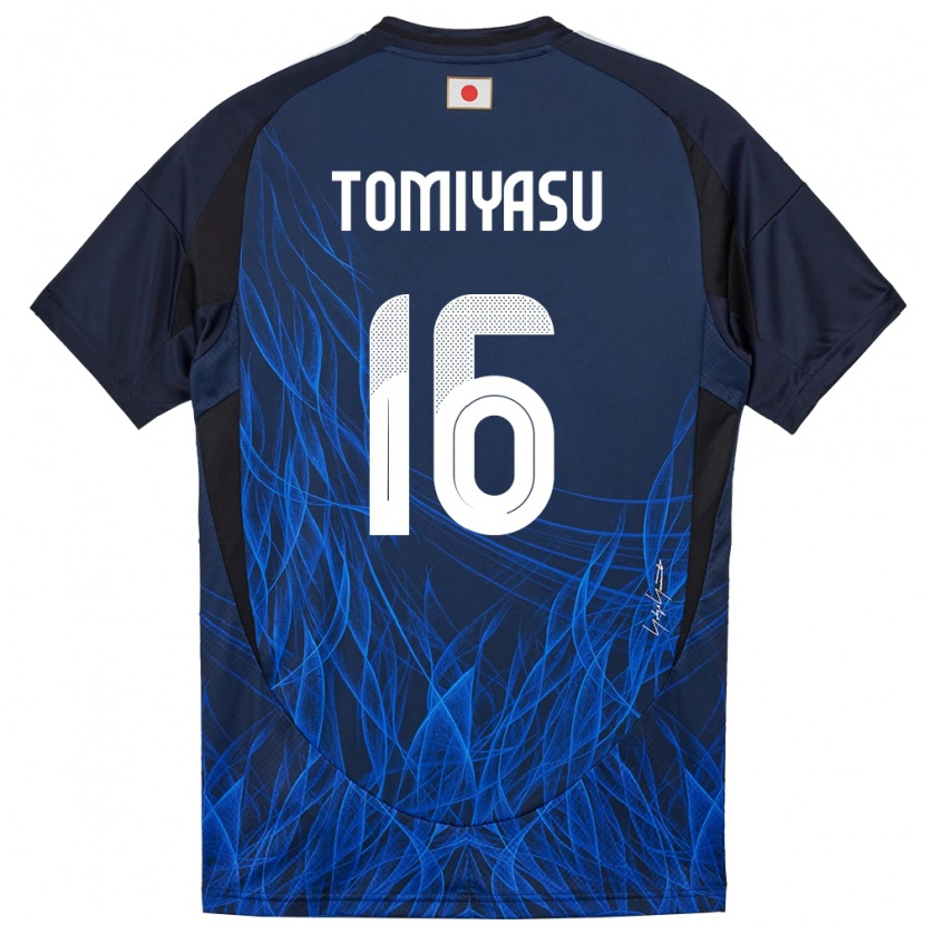 Danxen Män Japan Takehiro Tomiyasu #16 Mörkblå Hemmatröja Matchtröjor 24-26 Tröjor T-Tröja