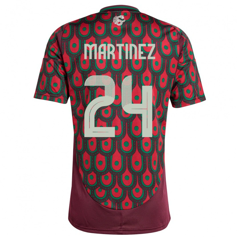 Danxen Män Mexiko Guillermo Martínez #24 Rödbrun Hemmatröja Matchtröjor 24-26 Tröjor T-Tröja