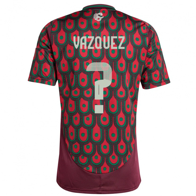 Danxen Män Mexiko Maximo Vázquez #0 Rödbrun Hemmatröja Matchtröjor 24-26 Tröjor T-Tröja