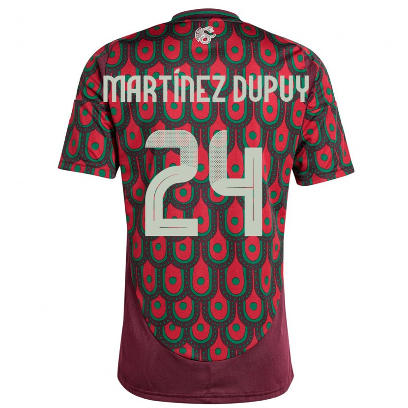Danxen Män Mexiko Luca Martínez Dupuy #24 Rödbrun Hemmatröja Matchtröjor 24-26 Tröjor T-Tröja