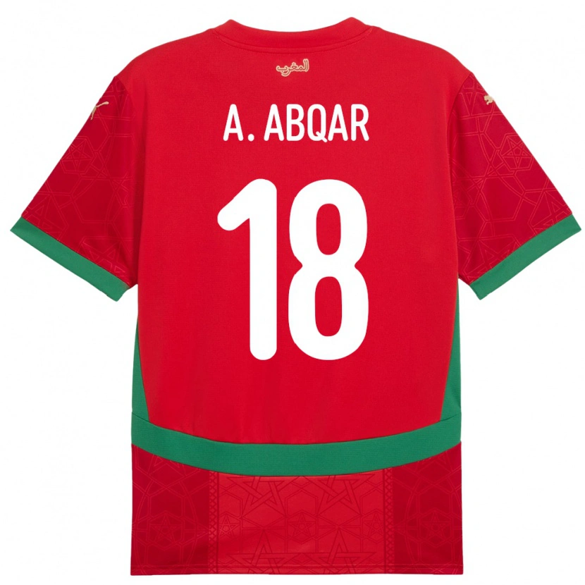 Danxen Män Marocko Abdel Abqar #18 Röd Hemmatröja Matchtröjor 24-26 Tröjor T-Tröja