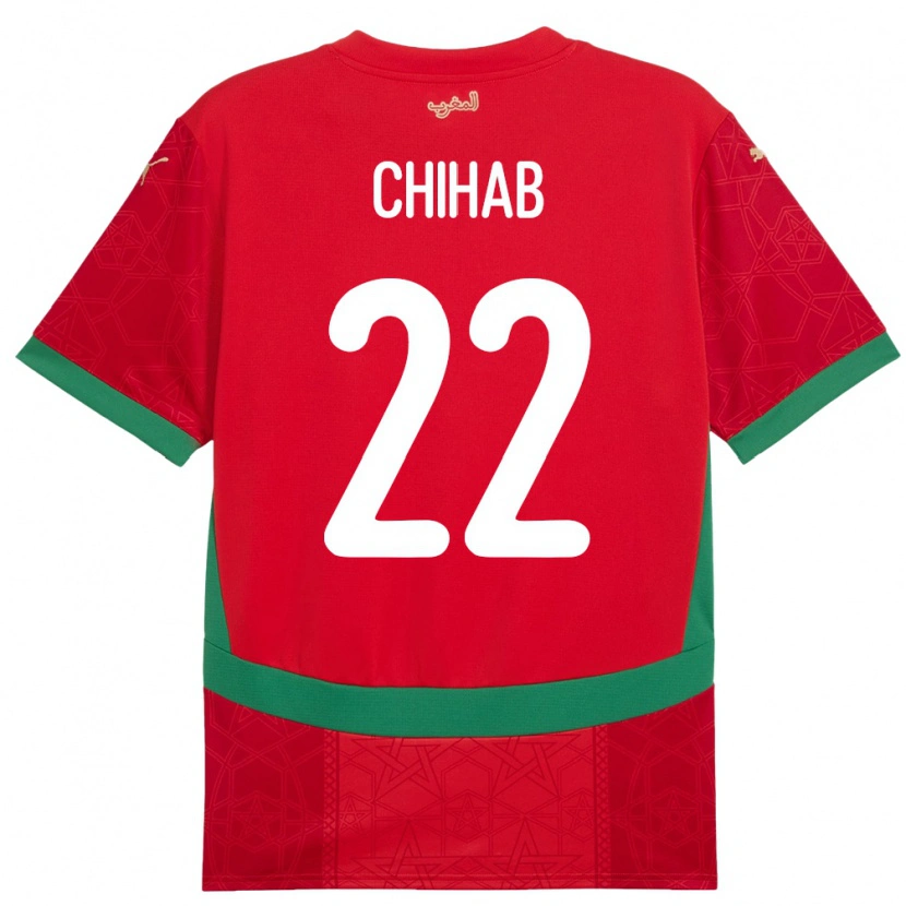 Danxen Män Marocko Salaheddine Chihab #22 Röd Hemmatröja Matchtröjor 24-26 Tröjor T-Tröja