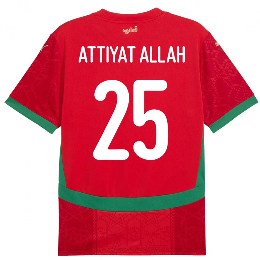Danxen Män Marocko Yahia Attiyat Allah #25 Röd Hemmatröja Matchtröjor 24-26 Tröjor T-Tröja