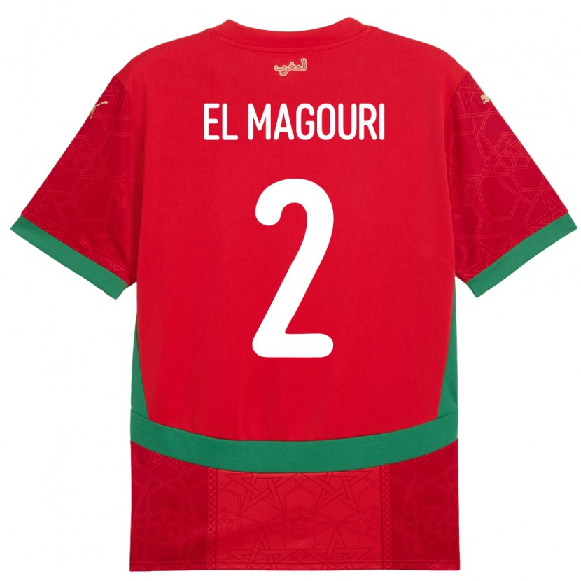 Danxen Män Marocko Anas El Magouri #2 Röd Hemmatröja Matchtröjor 24-26 Tröjor T-Tröja
