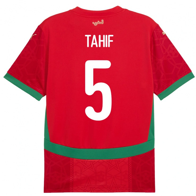 Danxen Män Marocko Adil Tahif #5 Röd Hemmatröja Matchtröjor 24-26 Tröjor T-Tröja