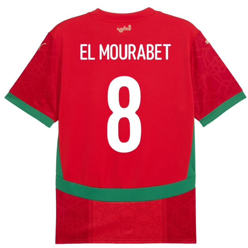 Danxen Män Marocko Samir El Mourabet #8 Röd Hemmatröja Matchtröjor 24-26 Tröjor T-Tröja