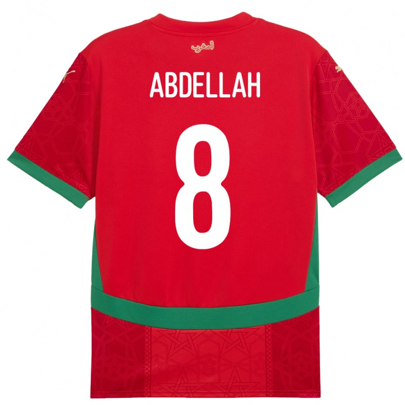 Danxen Män Marocko Abdellah Ouazane #8 Röd Hemmatröja Matchtröjor 24-26 Tröjor T-Tröja