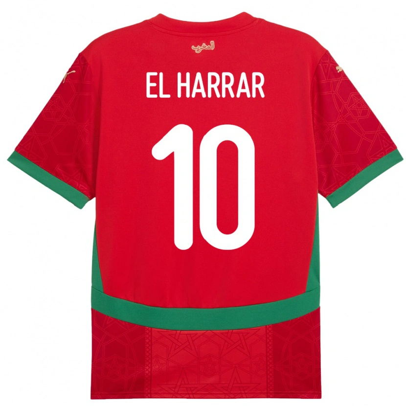 Danxen Män Marocko Mohamed El Harrar #10 Röd Hemmatröja Matchtröjor 24-26 Tröjor T-Tröja