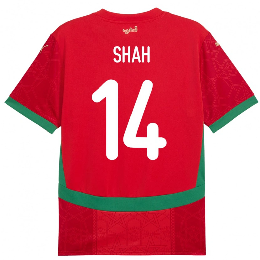 Danxen Män Marocko Bilal Shah #14 Röd Hemmatröja Matchtröjor 24-26 Tröjor T-Tröja