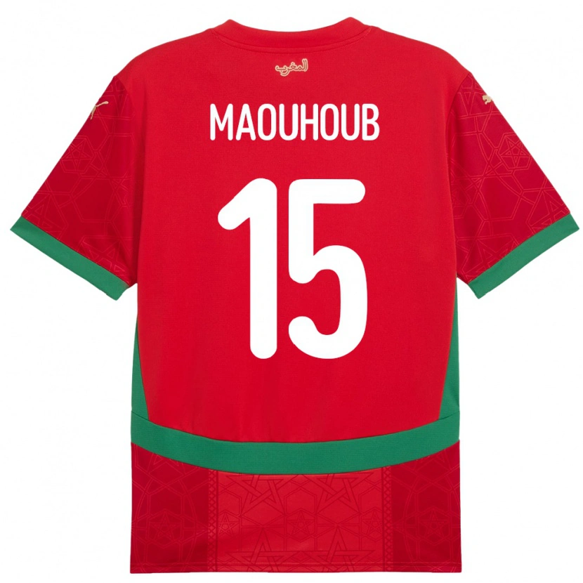 Danxen Män Marocko El Mehdi Maouhoub #15 Röd Hemmatröja Matchtröjor 24-26 Tröjor T-Tröja