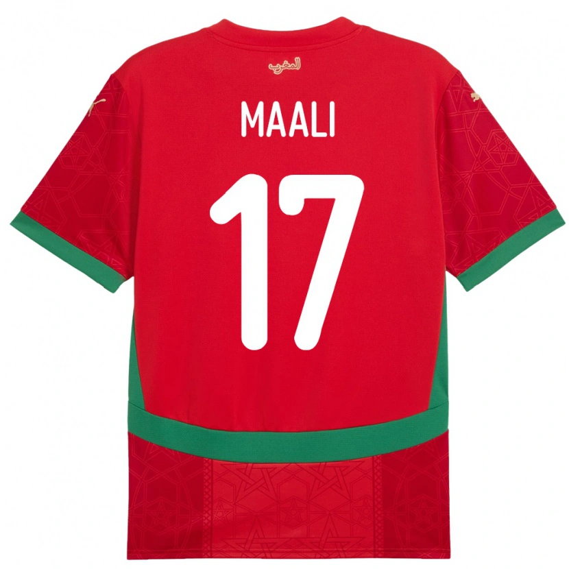 Danxen Män Marocko Abdelhamid Maali #17 Röd Hemmatröja Matchtröjor 24-26 Tröjor T-Tröja
