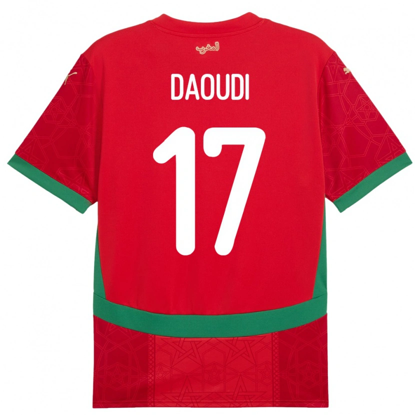 Danxen Män Marocko Abdelali Daoudi #17 Röd Hemmatröja Matchtröjor 24-26 Tröjor T-Tröja