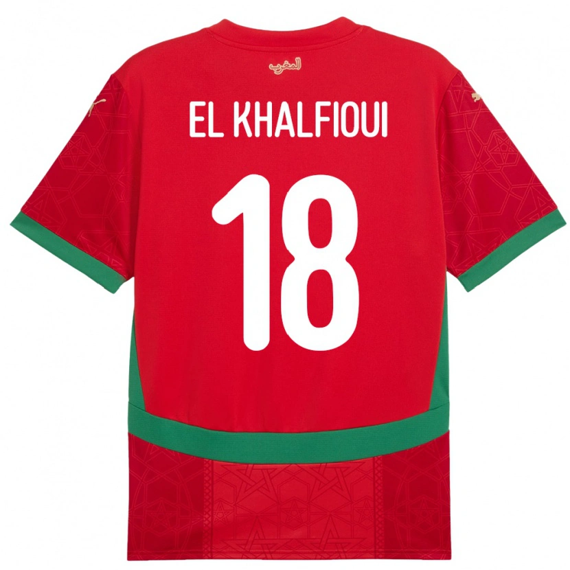 Danxen Män Marocko Zakari El Khalfioui #18 Röd Hemmatröja Matchtröjor 24-26 Tröjor T-Tröja