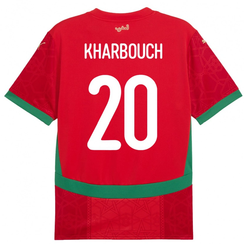 Danxen Män Marocko Yahya Kharbouch #20 Röd Hemmatröja Matchtröjor 24-26 Tröjor T-Tröja