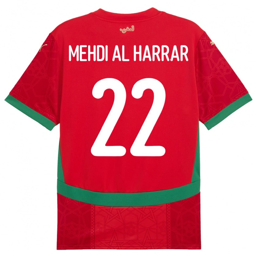 Danxen Män Marocko El Mehdi Al Harrar #22 Röd Hemmatröja Matchtröjor 24-26 Tröjor T-Tröja