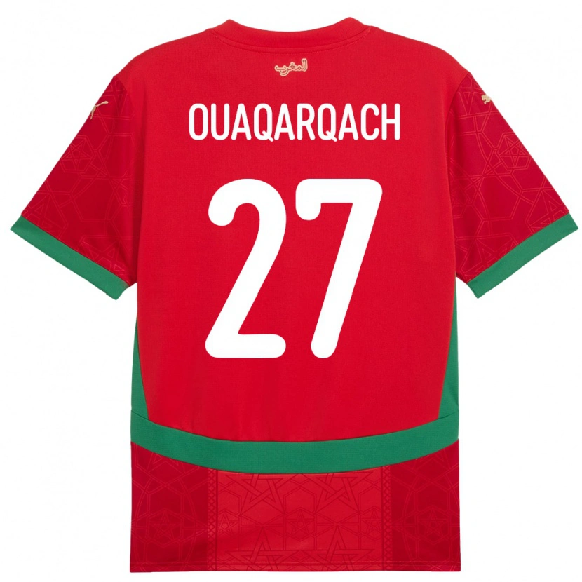 Danxen Män Marocko Abdelkader Ouaqarqach #27 Röd Hemmatröja Matchtröjor 24-26 Tröjor T-Tröja