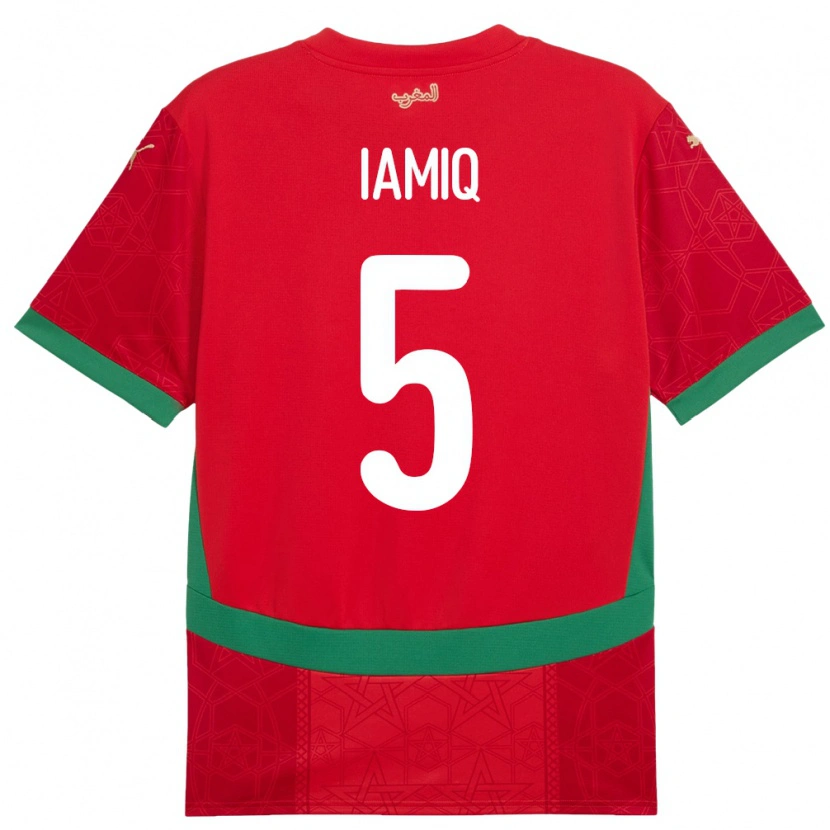 Danxen Män Marocko Jawad Iamiq #5 Röd Hemmatröja Matchtröjor 24-26 Tröjor T-Tröja