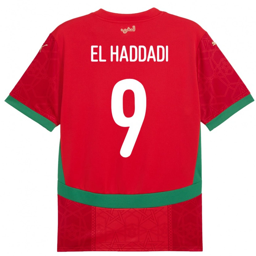 Danxen Män Marocko Munir El Haddadi #9 Röd Hemmatröja Matchtröjor 24-26 Tröjor T-Tröja