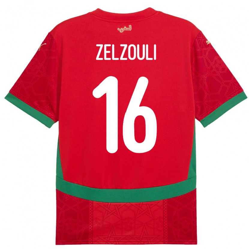 Danxen Män Marocko Abdessamad Zelzouli #16 Röd Hemmatröja Matchtröjor 24-26 Tröjor T-Tröja