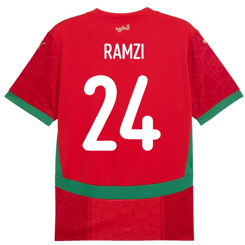 Danxen Män Marocko Achraf Ramzi #24 Röd Hemmatröja Matchtröjor 24-26 Tröjor T-Tröja