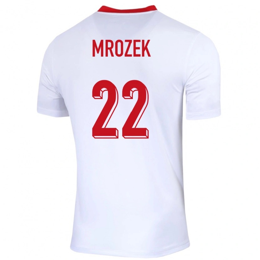 Danxen Män Polen Bartosz Mrozek #22 Vit Hemmatröja Matchtröjor 24-26 Tröjor T-Tröja