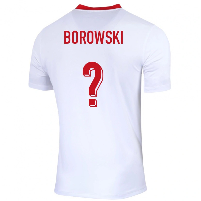 Danxen Män Polen Bartosz Borowski #0 Vit Hemmatröja Matchtröjor 24-26 Tröjor T-Tröja