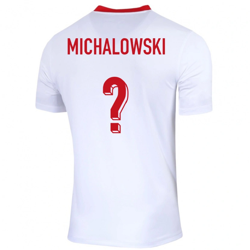 Danxen Män Polen Aleksander Michalowski #0 Vit Hemmatröja Matchtröjor 24-26 Tröjor T-Tröja