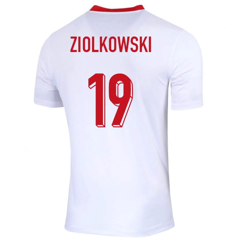 Danxen Män Polen Jan Ziolkowski #19 Vit Hemmatröja Matchtröjor 24-26 Tröjor T-Tröja