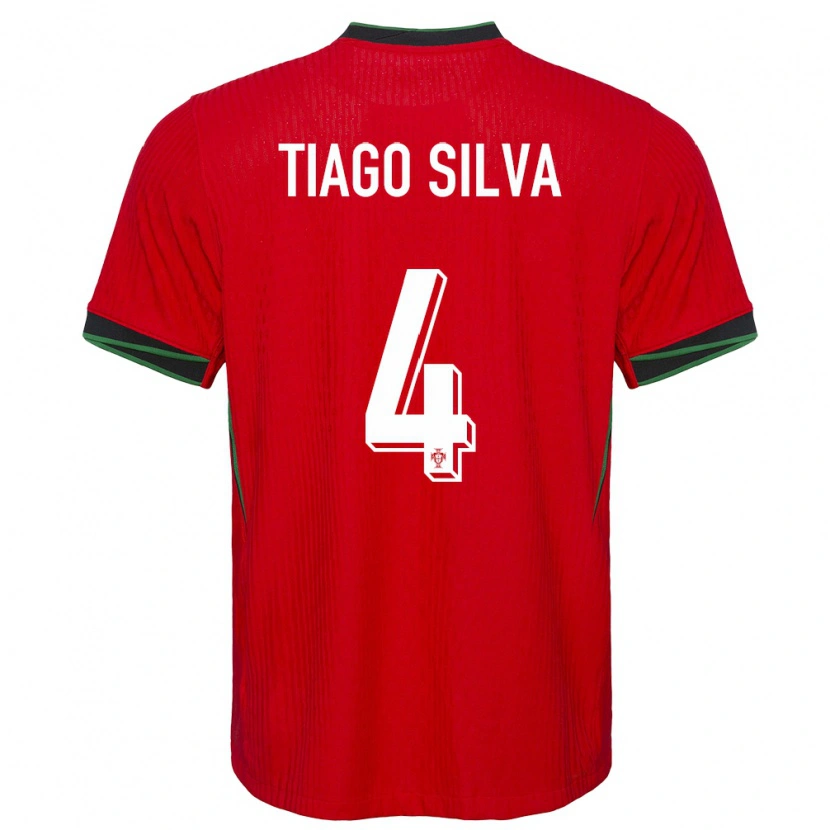 Danxen Män Portugal Tiago Silva #4 Röd Hemmatröja Matchtröjor 24-26 Tröjor T-Tröja