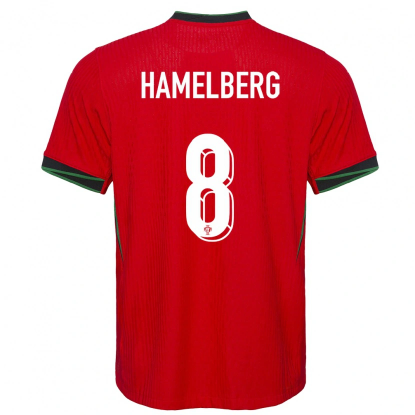 Danxen Män Portugal Eric Hamelberg #8 Röd Hemmatröja Matchtröjor 24-26 Tröjor T-Tröja
