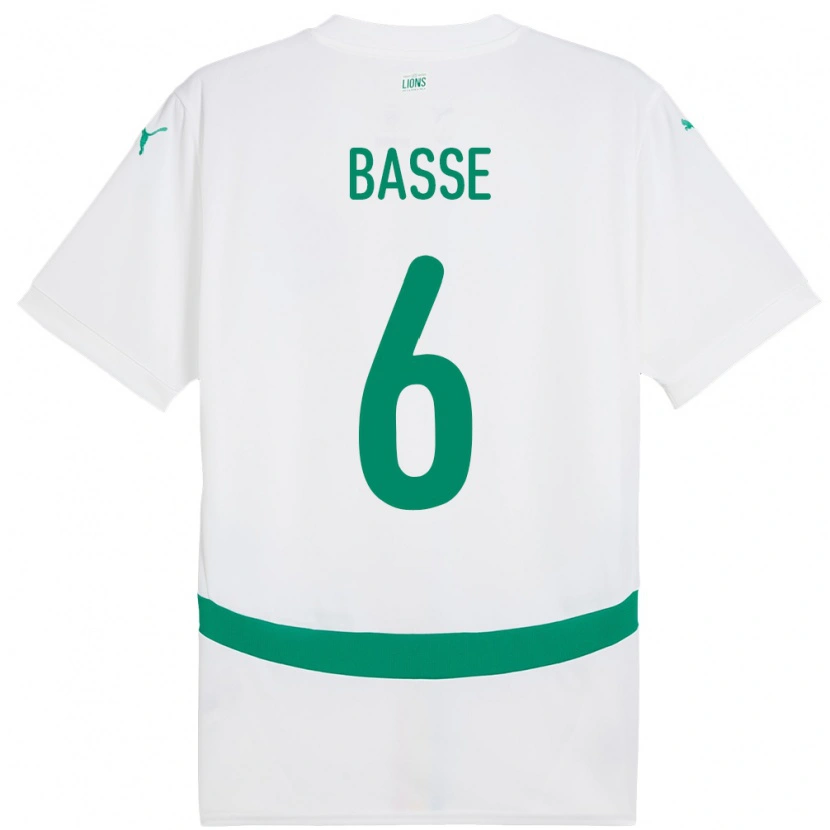Danxen Män Senegal Souleymane Basse #6 Vit Hemmatröja Matchtröjor 24-26 Tröjor T-Tröja
