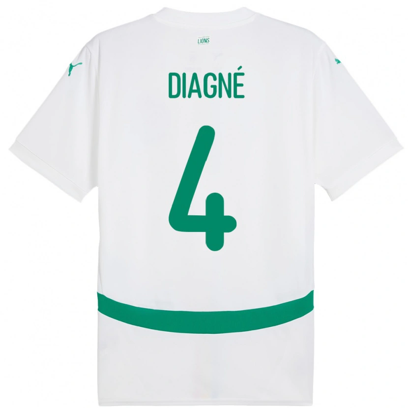 Danxen Män Senegal Cavin Diagne #4 Vit Hemmatröja Matchtröjor 24-26 Tröjor T-Tröja
