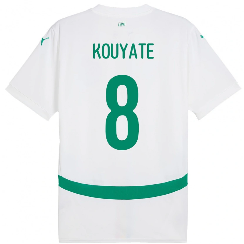 Danxen Män Senegal Cheikhou Kouyate #8 Vit Hemmatröja Matchtröjor 24-26 Tröjor T-Tröja