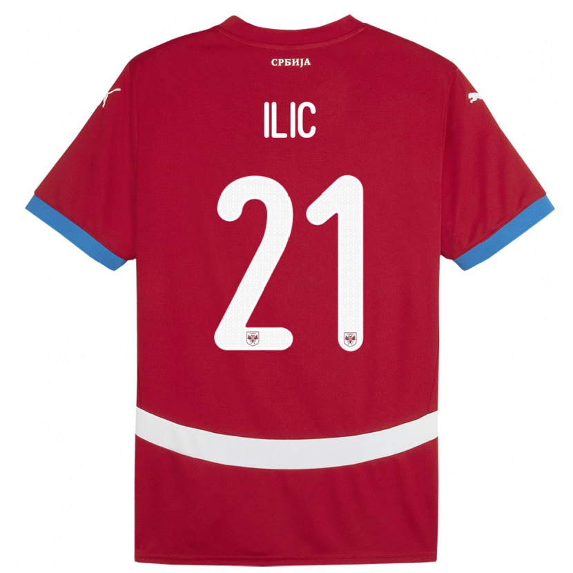 Danxen Män Serbien Veljko Ilic #21 Röd Hemmatröja Matchtröjor 24-26 Tröjor T-Tröja