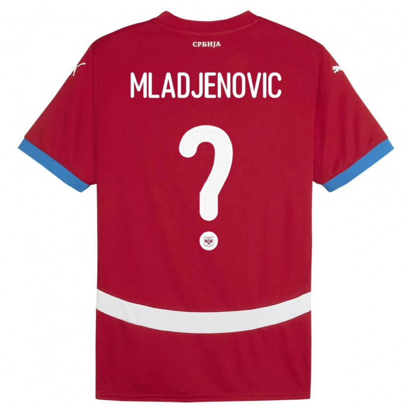 Danxen Män Serbien Uros Mladjenovic #0 Röd Hemmatröja Matchtröjor 24-26 Tröjor T-Tröja
