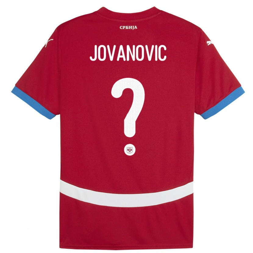 Danxen Män Serbien Djordje Jovanovic #0 Röd Hemmatröja Matchtröjor 24-26 Tröjor T-Tröja