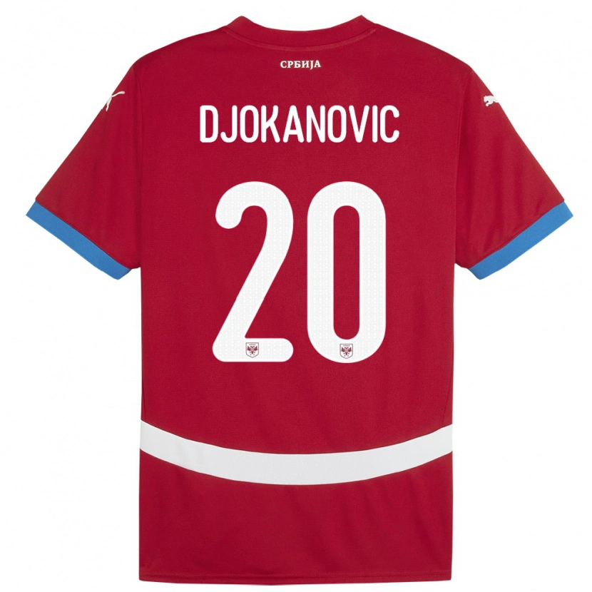 Danxen Män Serbien Damjan Djokanovic #20 Röd Hemmatröja Matchtröjor 24-26 Tröjor T-Tröja