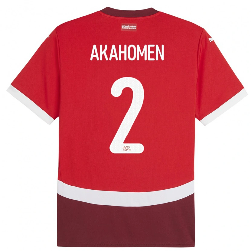 Danxen Män Schweiz Marvin Akahomen #2 Röd Hemmatröja Matchtröjor 24-26 Tröjor T-Tröja
