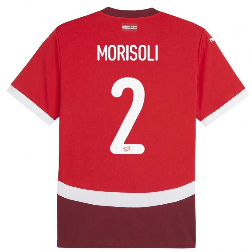 Danxen Män Schweiz Gabriel Morisoli #2 Röd Hemmatröja Matchtröjor 24-26 Tröjor T-Tröja